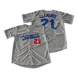 Santurce Cangrejeros Roberto Clemente Baseball Jersey Gray Men's